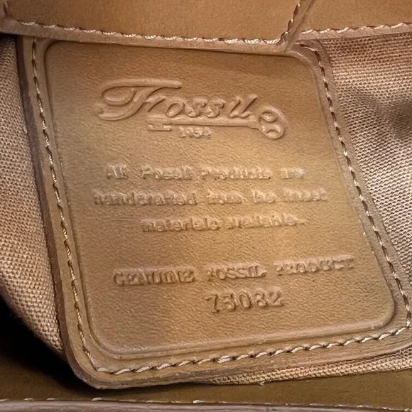 Fossil Handbag Wooven Straw Wood Handle Vintage Y2K Tan Aztec Like Pattern - Picture 7 of 8